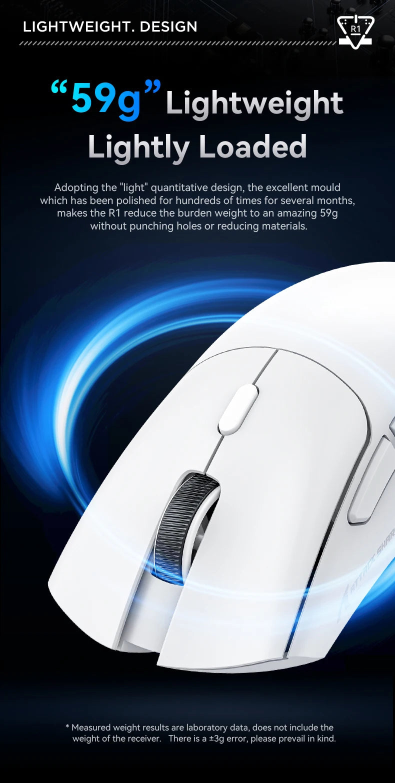 R1 Superlight Mouse Bluetooth 2.4G Wireless